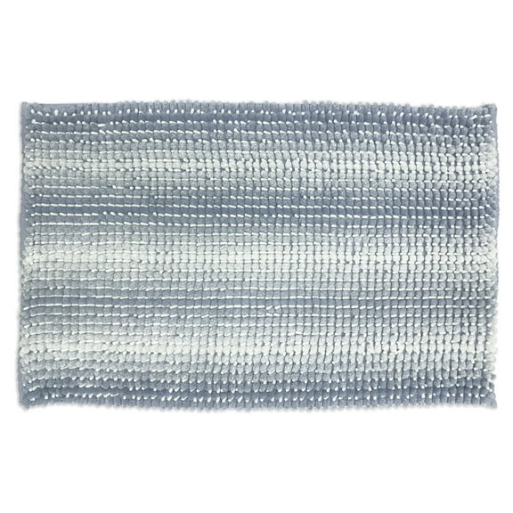 Blossom and Vine Blue Poly Chenille Noodle Bath Rugs, 17 x 24 20 x 30, Non-Slip Backing (2 Count))