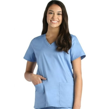 Blossom by Maevn Women's Signature V-Neck Solid Scrub Top