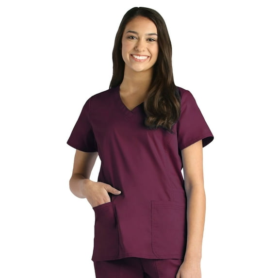 Blossom by Maevn Women's Signature V-Neck Solid Scrub Top
