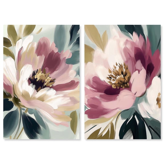 Blossom in Light 2 Panel Set Canvas Print Floral Wall Decor by Art Remedy, Gallery Wrapped, 16 x 24