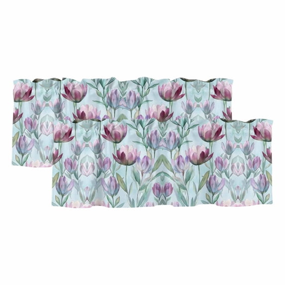 Blossoming Botanical Prints Curtain Valances for Windows, Kitchen ...