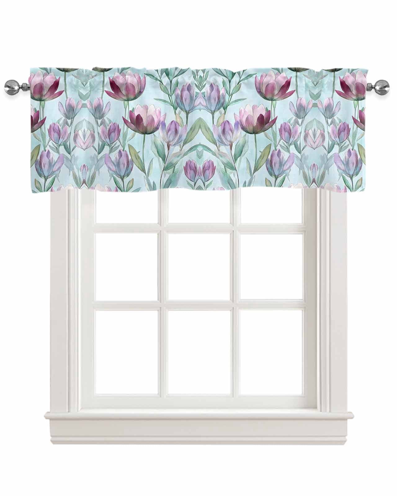Blossoming Botanical Prints Kitchen Valances for Windows Farmhouse ...