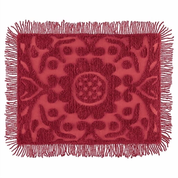 Blossoming Chenille Textured Floral Design Fringe Border Pillow Sham