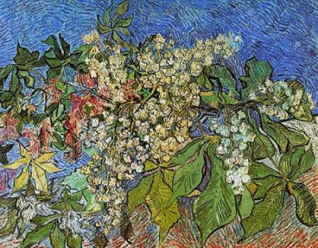 Blossoming Chestnut Branches Canvas Art - Vincent Van Gogh (22 x 28)