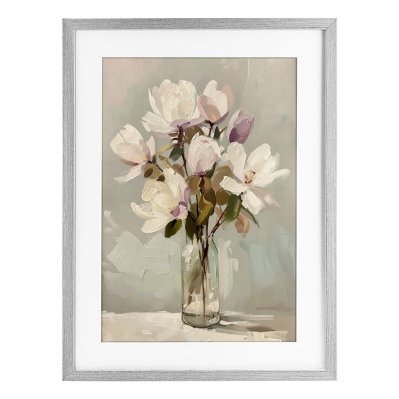 Stupell Industries Blossoming Floral Arrangement Gray Framed Print Under Glass, design by Creative Studio, 20 x 14