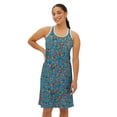 thumbnail image 1 of Blossoming Oranges Racerback Dress in Turquoise, 1 of 4