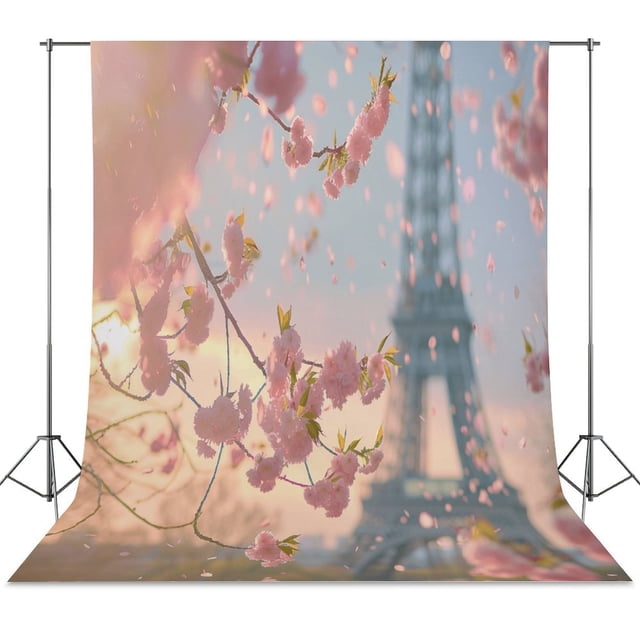 Blossoming Paris Eiffel Tower Backdrop Background for Photography Photo ...