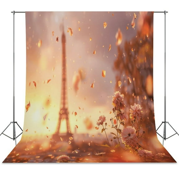Blossoming Paris Eiffel Tower Backdrops for Photography for Party Backdrop Wedding Backdrop Background Picture