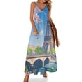 thumbnail image 1 of Blossoming Paris Eiffel Tower Design Sleeveless Dress Woman Fashion Long Dresses Women's Summer Suit Dress 2025, 1 of 7