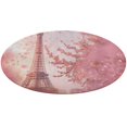 thumbnail image 1 of Blossoming Paris Eiffel Tower Floral Medallion Round Rug - Small Round Area Rug, Soft Non-Slip Machine Washable Bedroom Mat Indoor Accent Entry Carpet for Office Desk Dorm Hallway, 1 of 7