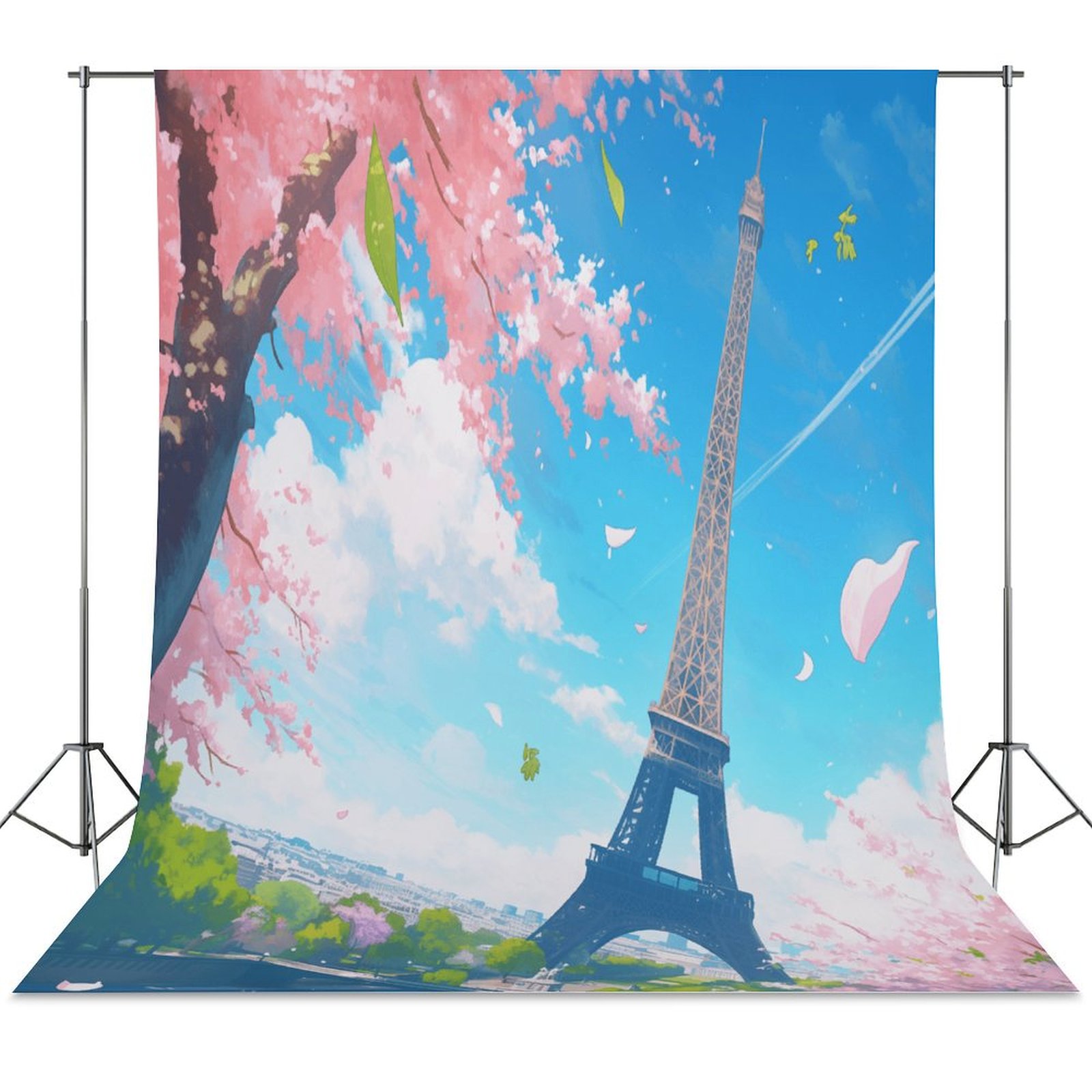 SSATYBG 7x5ft Paris Eiffel Tower Backdrop Paris Wall Art Backdrop Paris City Night - View #9