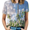 thumbnail image 1 of Blossoming Paris Eiffel Tower T Shirts Basic T-Shirt Short Sleeve Ladies Tee Shirt Summer Graphic Clothing, 1 of 6
