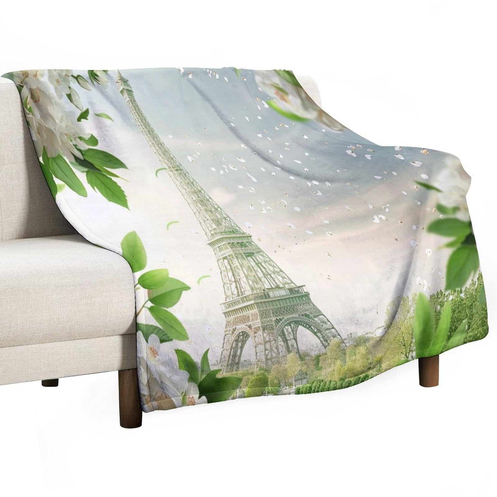 Blossoming Paris Eiffel Tower Throw Blanket for Women, Men &amp; Kids ...