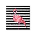 thumbnail image 1 of Blossoming Pink Flamingo Stripes Animals & Insects Graphic Art Gallery Wrapped Canvas Print Wall Art, 1 of 7