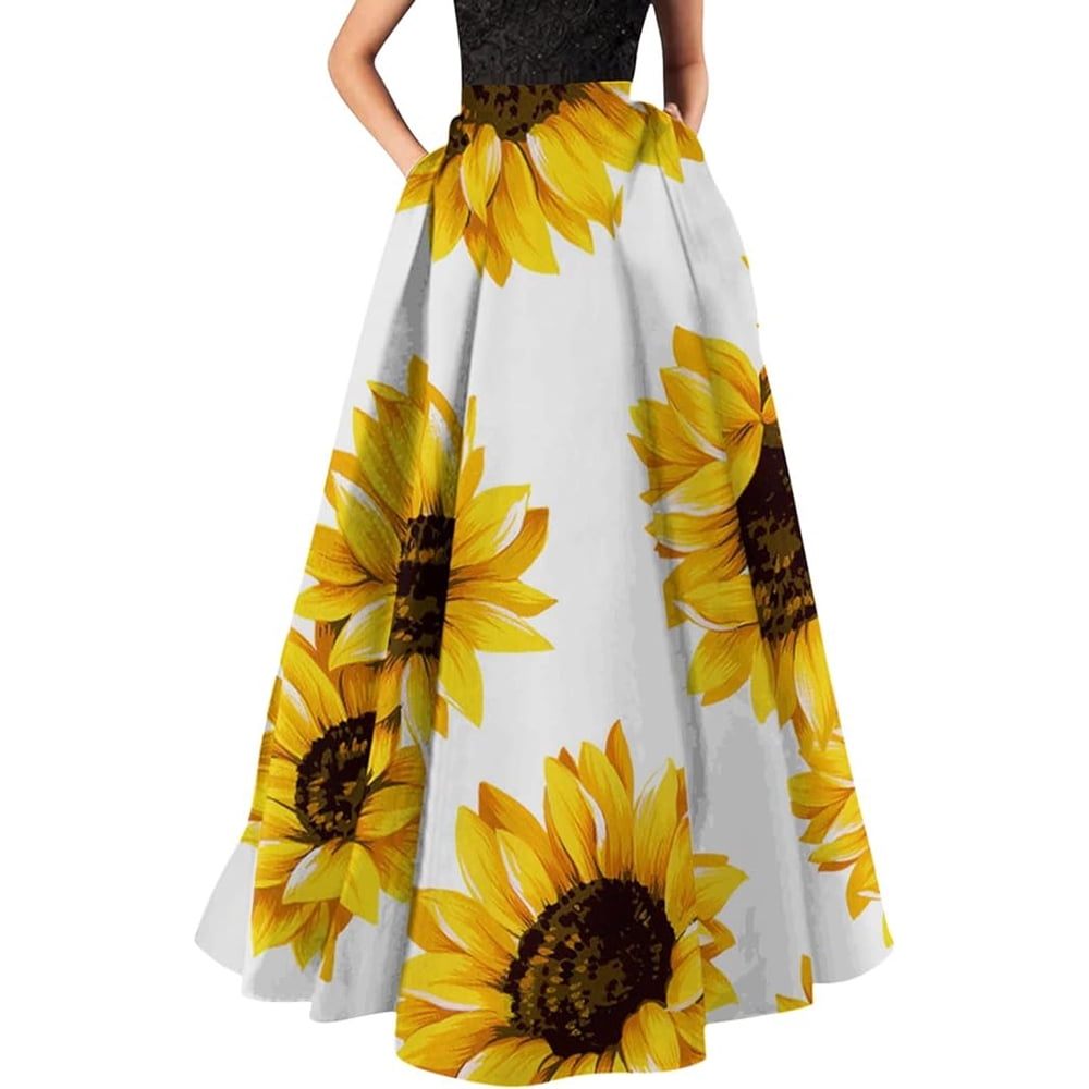 Women Full Size High Waisted Floral Woven Skirt