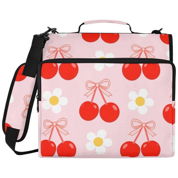 Blossoms Cherry 3 Ring Binder Bag Zipper Binder Organizer with 14 Inch Laptop Sleeve
