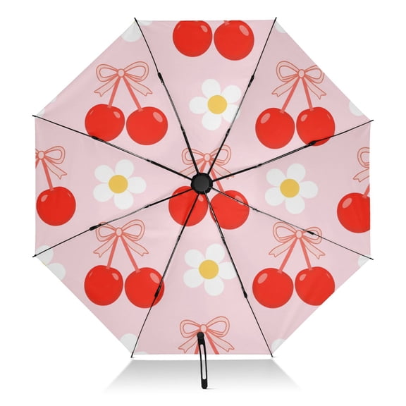 Blossoms Cherry Umbrella Folding Sun Umbrella Travel Auto Open Close Large UV50+ 40in