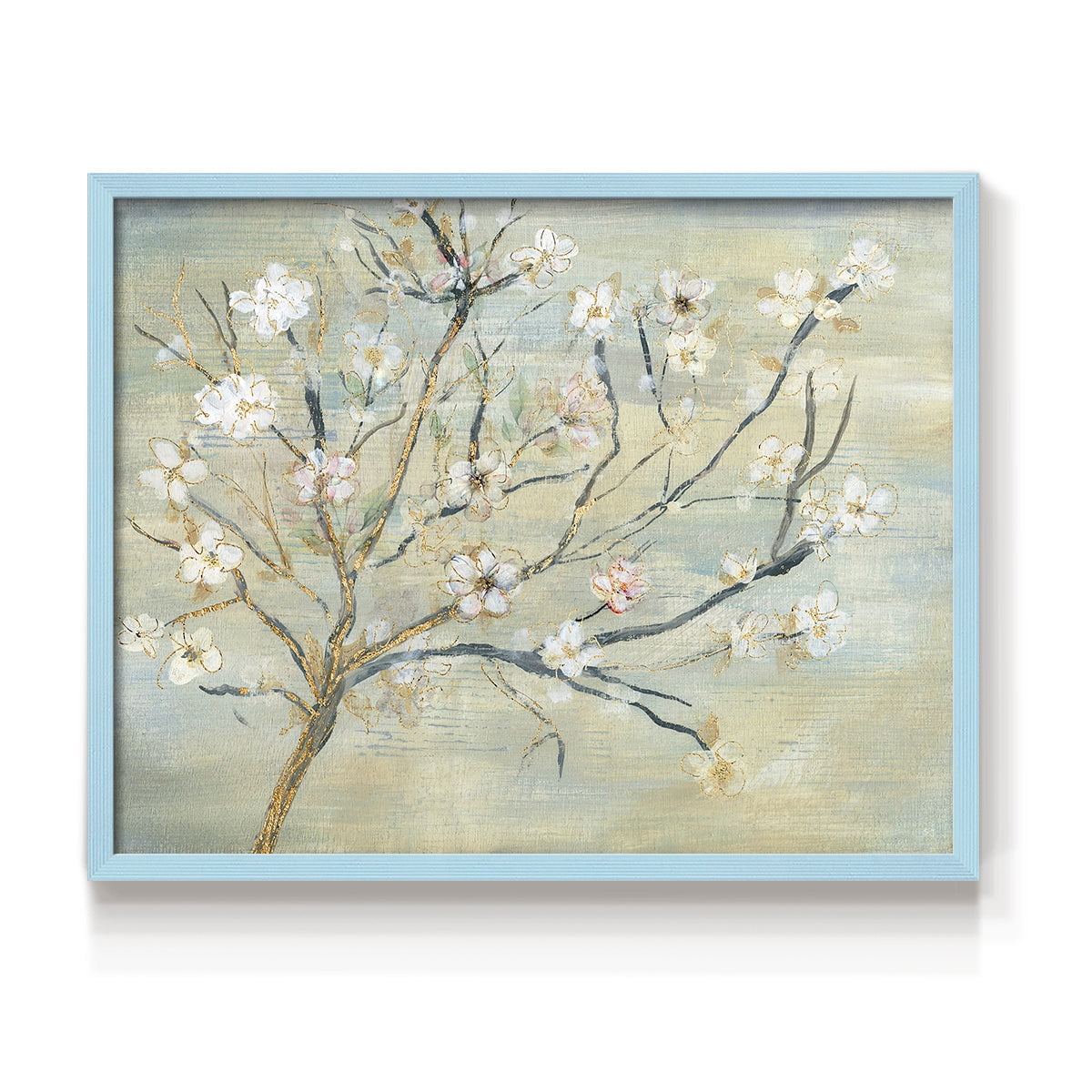 Blossoms & Spring Rain by Susan Jill - Restickable Framed Giclée Print