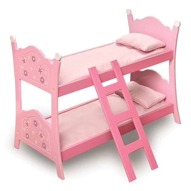 Blossoms and Butterflies Doll Bunk Bed-Material:100% Polyester Fabric