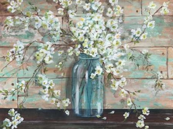 Blossoms in Mason Jar Canvas Art - Tre Sorelle Studios (22 x 28)