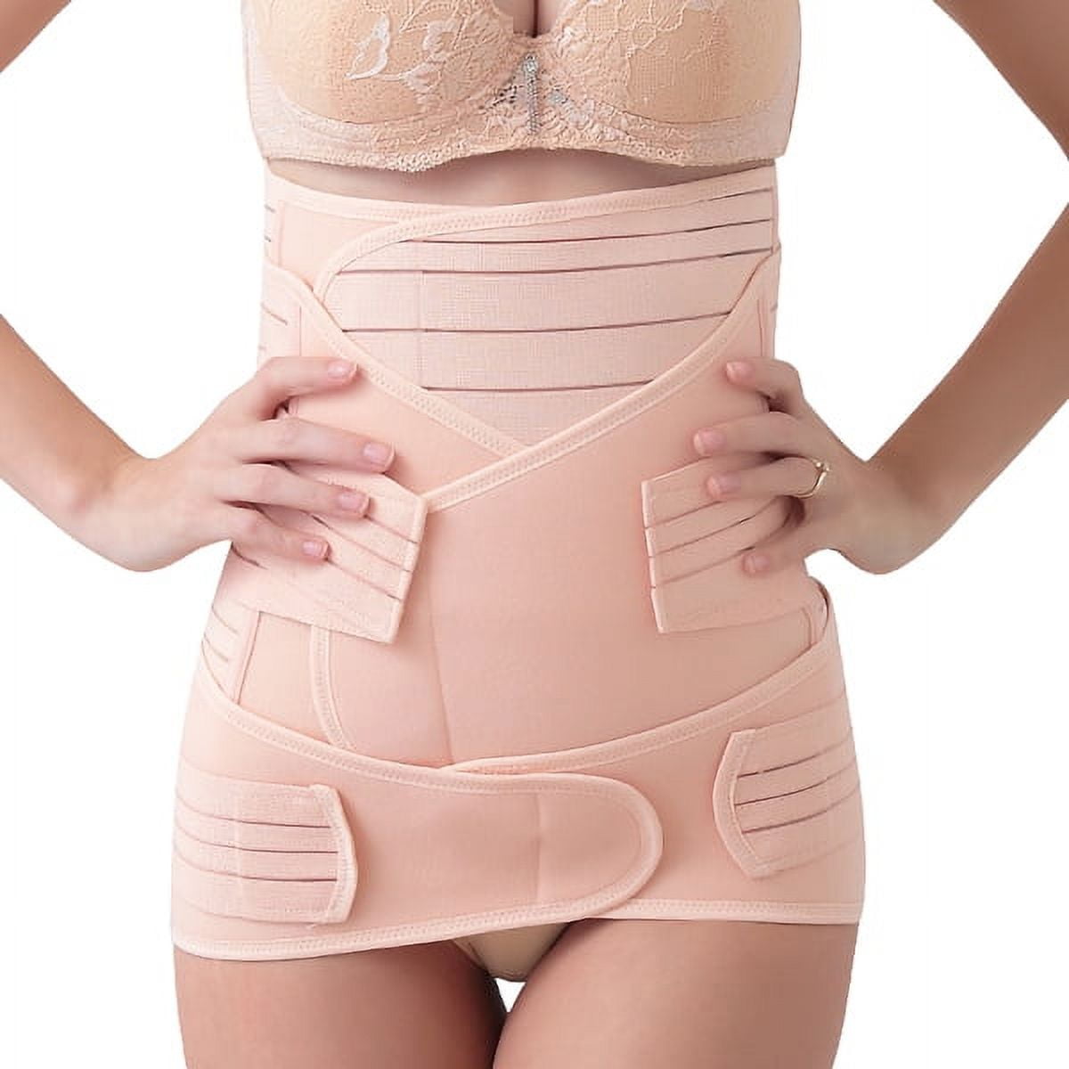 Postpartum Belly Wrap 3 In 1 Belt, Postpartum Belly Girdle Support Recovery  Waist Pelvis Band, Body Shaper Postnatal Shapewear(1 pcs, flesh color) 