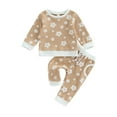 thumbnail image 1 of Blotona Baby Girl Fall Winter Clothes 3M 6M 12M 2T 3T 4T Toddler Girl Flower Print Crew Neck Long Sleeve Sweatshirt Pullover Elastic Waist Long Pant Sets 2Pcs Outfit, 1 of 9