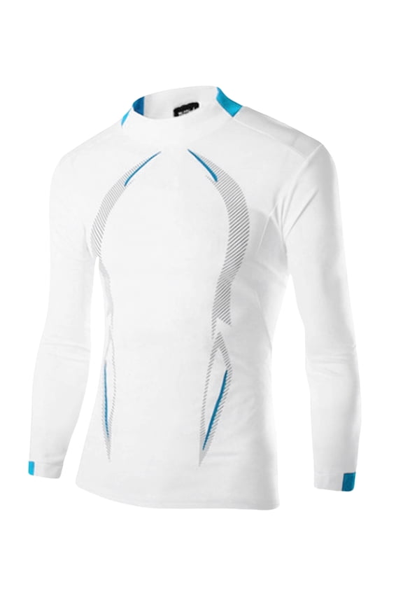 Men's Long Sleeve Compression Shirts Work Out Shirt Elastic Quick Drying Tops Fitness Gym Mesh Moisture Wicking Shirts