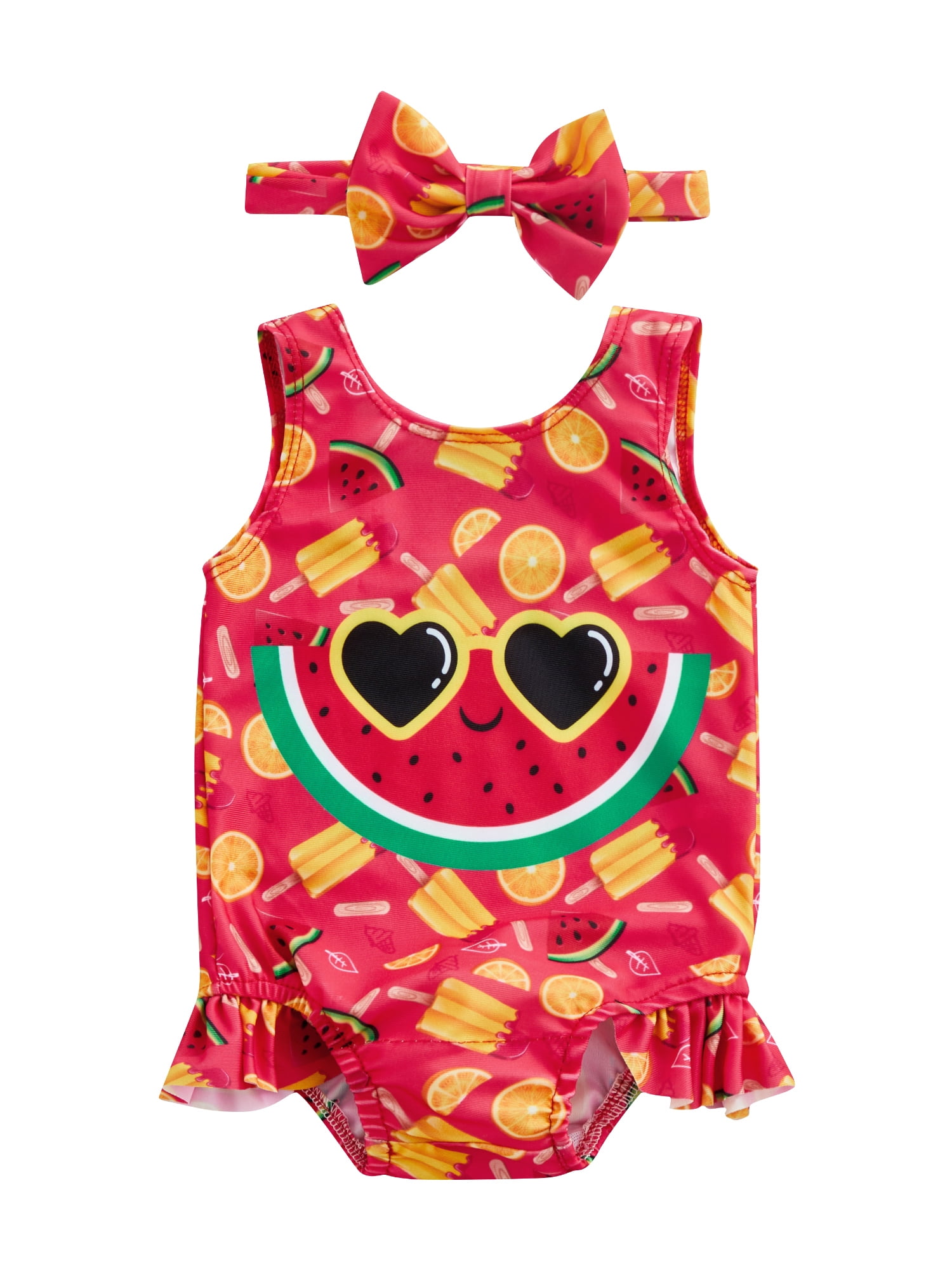 Blotona Toddler Kid Girl Swimsuit Cartoon Pattern One Piece Swimwear