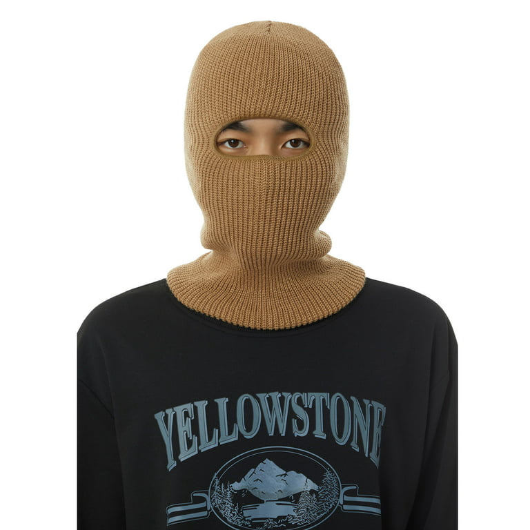 3-Hole Knitted Full Face Cover Ski Face Mask Adult Winter Balaclava Warm  Wool Knit Full Face Mask 