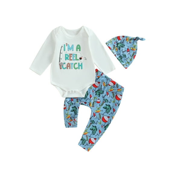 Blotona Western Baby Boys Girls Fall Outfits 3 6 12 18 Months Infant Cow Print Long Sleeve Rompers Cactus Print Long Pants Hat 3Pcs Set Newborn Cowboy Country Clothing 0-18M