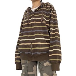 [teket] / ☆ 25SS Front Stripe Hoodie / Brown Teket Plan14 Front Stripe Hoodie - Brown | International Store