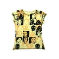 thumbnail image 1 of Blotona Women Portrait Print Short Sleeve Crewneck T-Shirt Crop Tops, 1 of 3