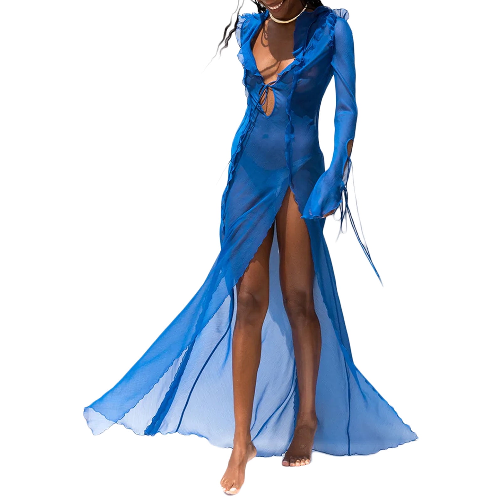 Mesh Sheer Sexy See Through Dress Dot Sundress main image 1