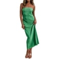 thumbnail image 1 of Blotona Women Strapless Knitted Maxi Dresses Sexy Twisted Knot Front Sleeveless Long Dress Backless Bodycon Split Summer Party Dress, 1 of 6