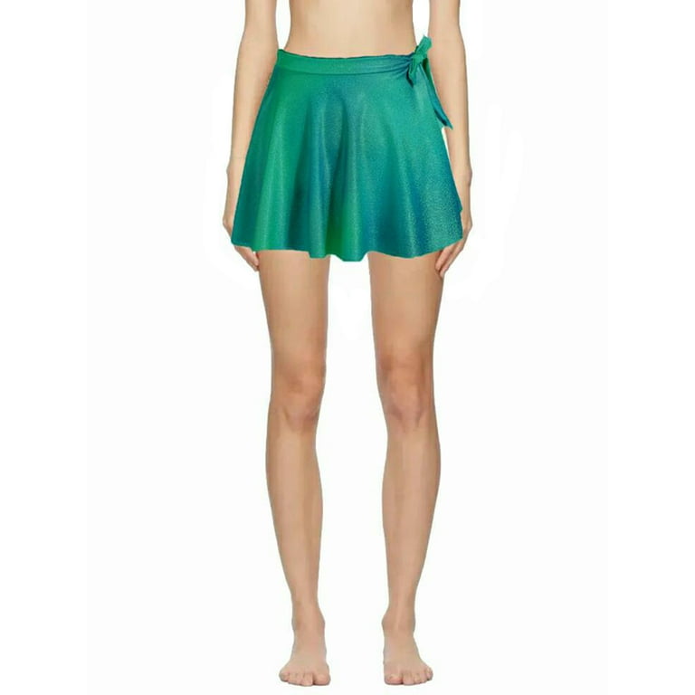 Blotona Women Teen Junior Mini Skirt Elastic Waist Pleated Skirt Fashion  Colorful/Plain Tie-Up Flowy Skirt Short Skirt Rave Partywea