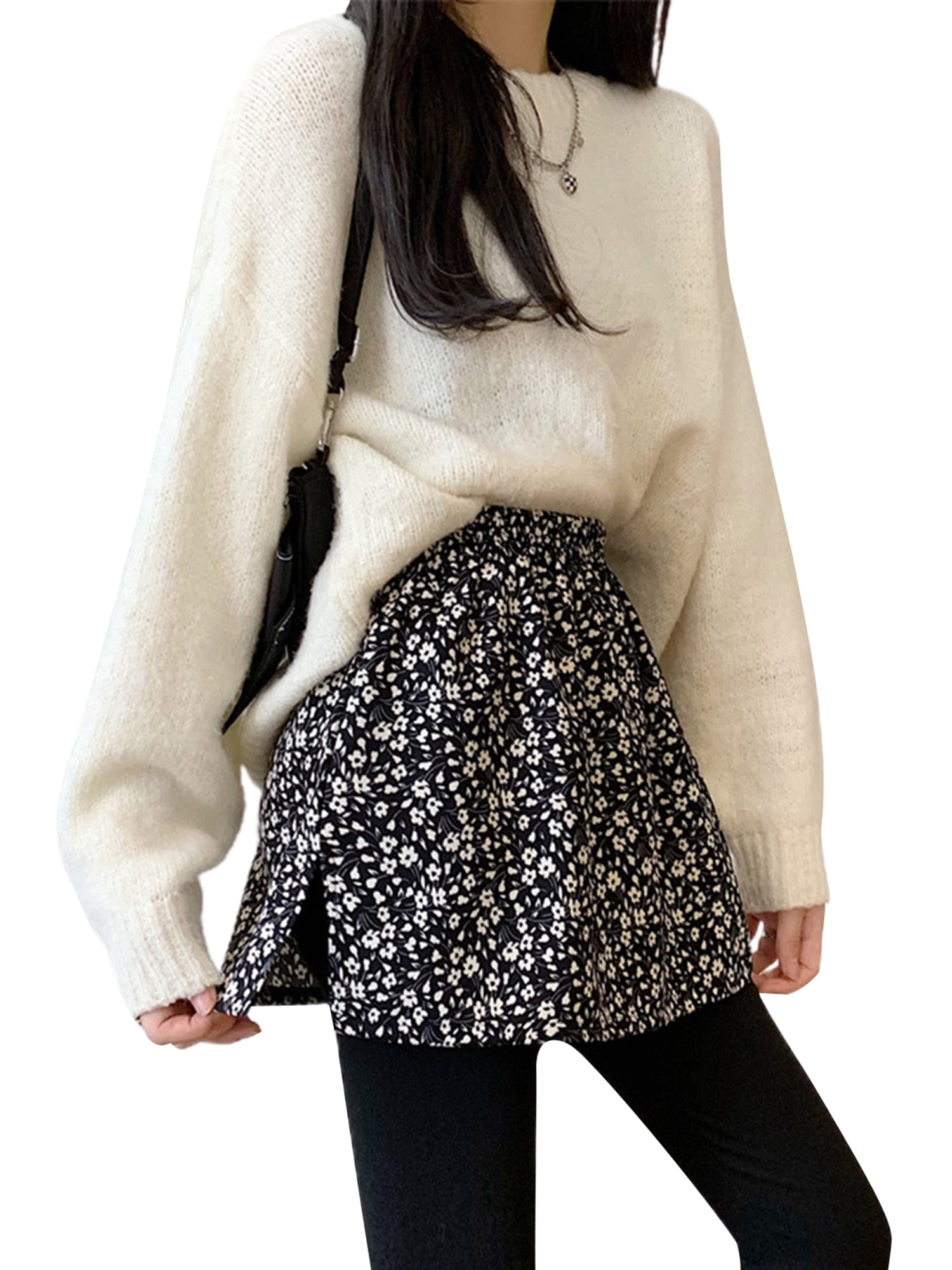 Blotona Women's Shirt Extenders Adjustable Layering Floral Printing Shirt Extenders Fake Top