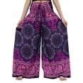 thumbnail image 1 of Blotona Women's Summer Plus Size Boho Palazzo Pants Wide Leg Lounge Capri Pants Wide Leg Beach Hippie Pants Belted Boho Pants, 1 of 7