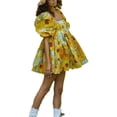 thumbnail image 1 of Blotona Women's Teen Puff Sleeve Tulle Dress Princess Mini Dress Square Neck Bubble Sleeve Mesh Ruffle Dress for Party Prom, 1 of 9