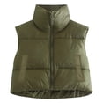 thumbnail image 1 of Blotona Women's Warm Crop Vest Zipper Up Sleeveless Waistcoat High Neck Puffer Cropped Jacket Vest Coat Outdoorwear for Winter, 1 of 4