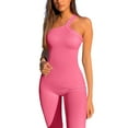 thumbnail image 1 of Blotona Womens One Shoulder Ribbed Jumpsuit Yoga Bodycon Jumpsuits Workout Sleeveless One Piece Sport Romper, 1 of 10