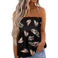 thumbnail image 1 of Blotona Womens Plus Size Smocked Tube Tops Strapless Bandeau Pleated Printed Sleeveless Shirts Slim Fit Sexy Summer Dressy Tanks Tops, 1 of 5