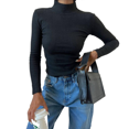 thumbnail image 1 of Blotona Womens Turtleneck Sweaters Casual Essential Solid Color Thumb Hole Long Sleeve Ribbed Knitted Pullover Jumper Tops, 1 of 5