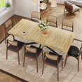thumbnail image 1 of Blotout 59.1"-78.7" Extendable Dining Table for 6-8，Modern Kitchen Table with Hidden Storage,Metal Support Legs, Stable Structure, 1 of 7
