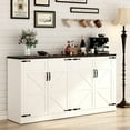 thumbnail image 1 of Blotout 65" Kitchen Modern Sideboard Buffet Cabinet Engineered Wood White Brown, 1 of 10
