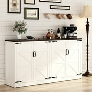 Blotout 65 Kitchen Modern Sideboard Buffet Cabinet Engineered Wood White Brown