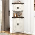 thumbnail image 1 of Blotout 68" Tall Farmhouse Corner Cabinet with 4 Doors, 28.3" W Barn Door Storage Cabinet with Adjustable Shelves, 5 Tier Corner Storage Cabinet for Bathroom,Living Room,Kitchen, 1 of 7