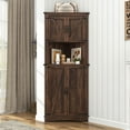 thumbnail image 1 of Blotout 68" Tall Farmhouse Corner Cabinet with 4 Doors, 28.3" W Barn Door Storage Cabinet with Adjustable Shelves, 5 Tier Corner Storage Cabinet for Bathroom,Living Room,Kitchen, 1 of 7