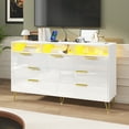 thumbnail image 1 of Blotout 7 Drawer Dresser with Charging Station, Modern Long Dressers & Chests of Drawers, Wood Dresser with LED Lights for Bedroom, Living Room, Hallway, 1 of 7