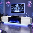 thumbnail image 1 of Blotout 80.7" Fireplace TV Stand with 40" Electric Fireplace, LED Lights, Storage Cabinet for TVs Up to 90", Modern Entertainment Center, 1 of 8