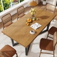 thumbnail image 1 of Blotout 71"x 36" Solid Wood Dining Table for 6-8 People, Rustic Farmhouse Large Dinner Table, X-Shaped Metal Legs, Rectangular Kitchen Table, Office, Dining Room, 1 of 7